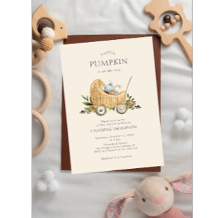 Invitation Baby shower D'Automne Citrouille Sur Le Chemin Inv