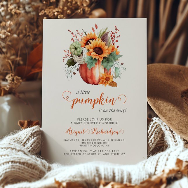 Invitation Baby shower d'automne de fleurs de tournesol peu C (Créateur téléchargé)