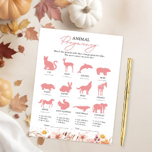 Invitation Baby shower d'automne de grossesse animale