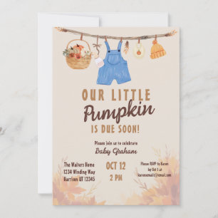 Invitation Baby shower d'automne de la petite ferme Citrouill
