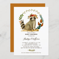 Baby shower d'automne de l'écureuil aquarelle