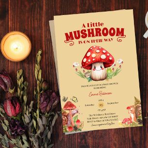 Invitation Baby shower d'automne de l'escargot de champignons