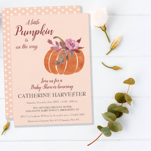 Invitation Baby shower d'automne de Little Citrouille Rustic