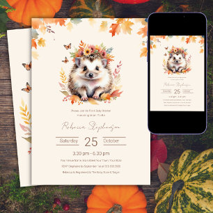 Invitation Baby shower d'automne de Woodland mignon