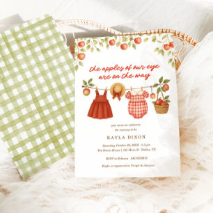 Invitation Baby shower d'automne des pommes de nos deux fille
