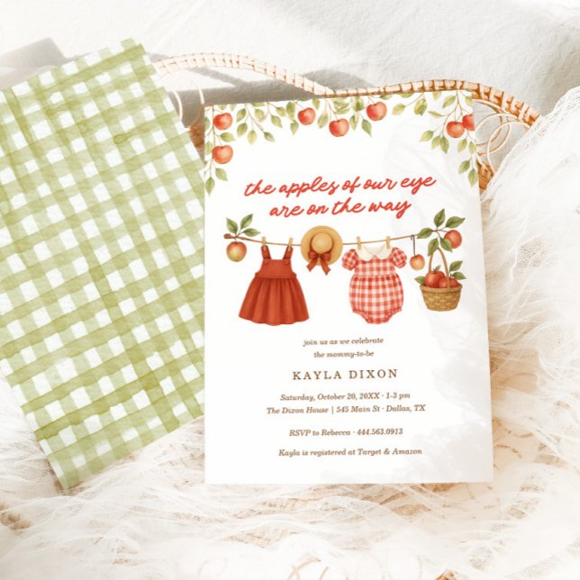 Invitation Baby shower d'automne des pommes de nos deux fille (Créateur téléchargé)