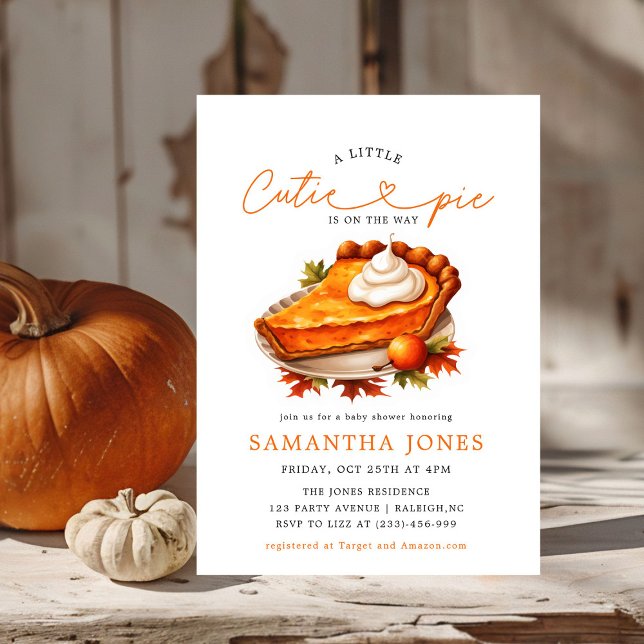 Invitation Baby shower d'automne du Citrouille à t (Créateur téléchargé)