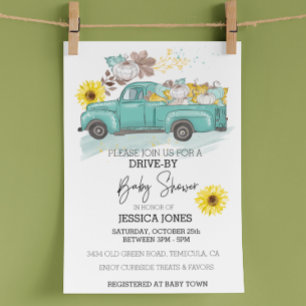 Invitation Baby shower d'automne du Citrouille de camion à la