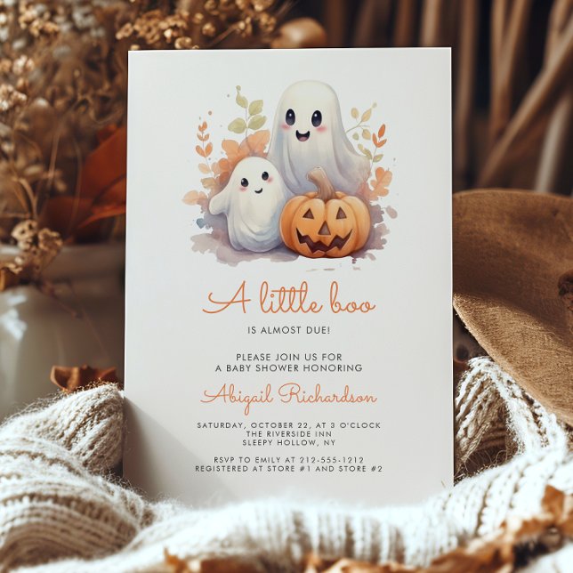 Invitation Baby shower d'automne du Citrouille Little Boo Gho (Créateur téléchargé)