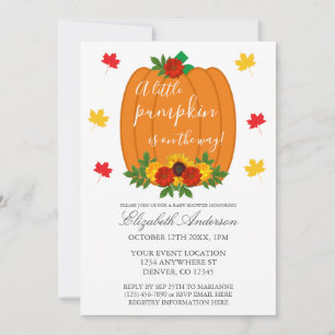 Invitation Baby shower d'automne du petit Citrouille