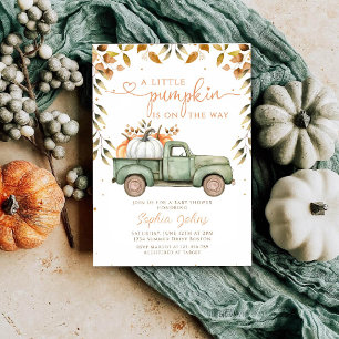 Invitation Baby shower d'automne du petit Citrouille Green Tr