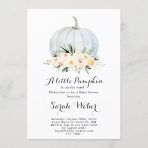Invitation Baby shower d'automne fille citrouille