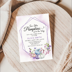 Invitation Baby shower d'automne Floral Little Citrouille