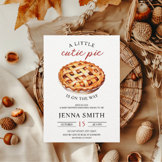 Invitation Baby shower d'automne Little Cutie Pie