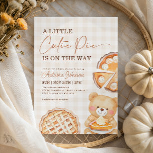Invitation Baby shower d'automne Little Cutie Pie