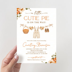 Invitation Baby Shower d'Automne Little Cutie Pie