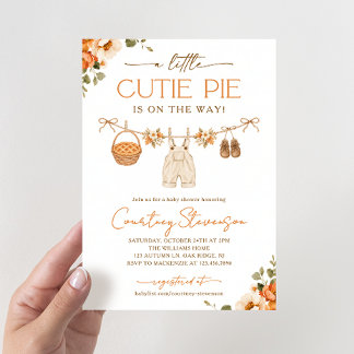Invitation Baby Shower d'Automne Little Cutie Pie