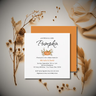 Invitation Baby shower d'automne neutre pour le petit Citroui