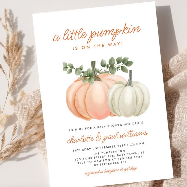 Invitation Baby shower d'automne neutre pour le petit Citroui (Créateur téléchargé)