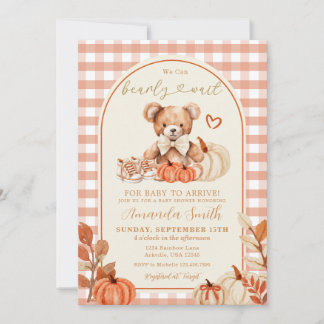 Invitation Baby Shower d'Automne Nous pouvons à peine attendr