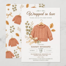 Baby Shower d'Automne Pull en Terracotta