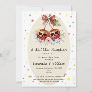 Invitation Baby shower d'automne Retro Citrouille Cherries Co