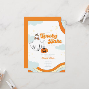 Invitation Baby shower d'automne Retro Ghost Baby shower Supe