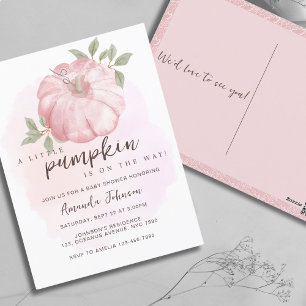 Invitation Baby shower d'automne rose Little Citro