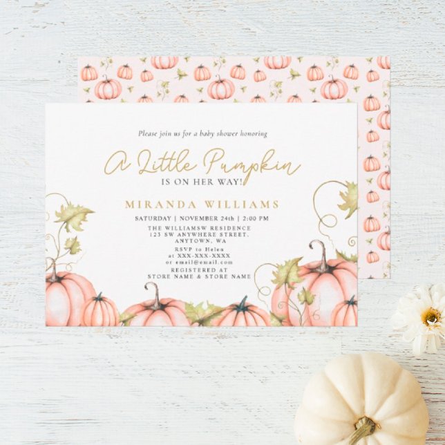 Invitation Baby shower d'automne Un peu citrouille (I wish you happiness))))