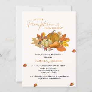 Invitation Baby shower d'automne un peu citrouille