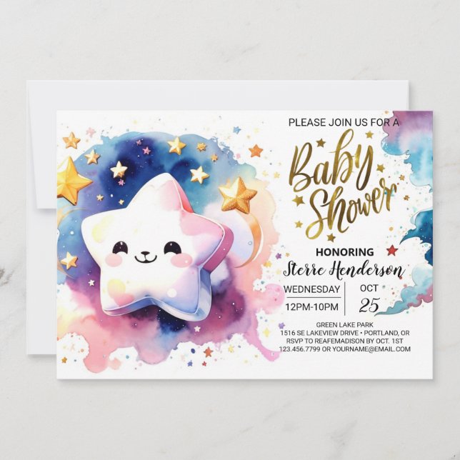 Invitation Baby shower d'aventure Celestial Dreamscape (Devant)