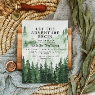 Invitation Baby shower d'aventure de Misty Forest