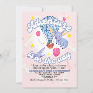 Invitation Baby shower d'aventure | Élément aquare