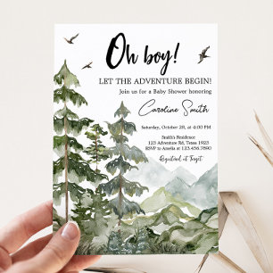Invitation Baby shower d'aventure forestière