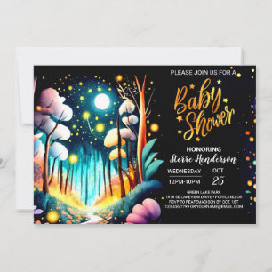 Invitation Baby shower d'aventure nocturne de lucioles