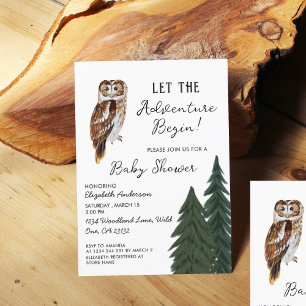 Invitation Baby shower d'aventure Owl