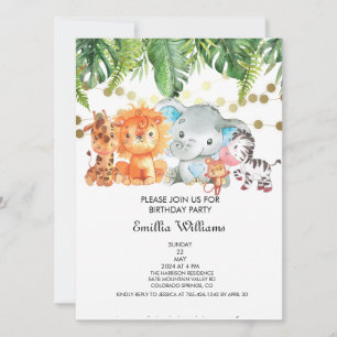 Invitation Baby shower d'aventure pour les animaux des bois