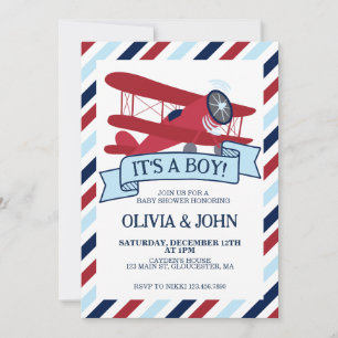 Invitation Baby shower d'avion