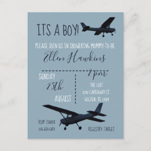 Invitation Baby shower d'avion