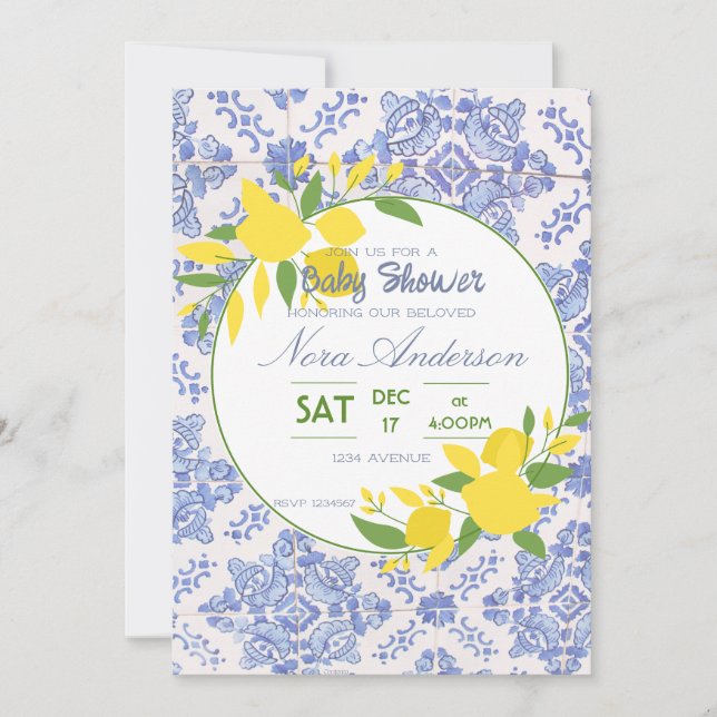 Invitation Baby shower Daydream italien (Devant)