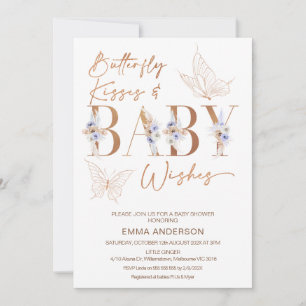 Invitation Baby shower de baisers floraux Lavender Boho