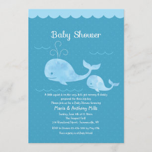 Invitation Baby shower de baleine bleue