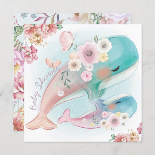 Invitation Baby shower de baleines