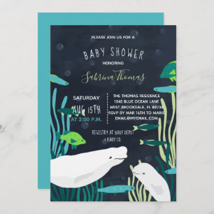 Invitation Baby shower de baleines béluga