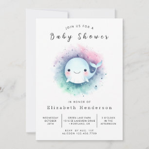Invitation Baby shower de baleines sous-marines en ligne