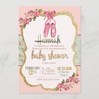 Invitation Baby shower de ballerine