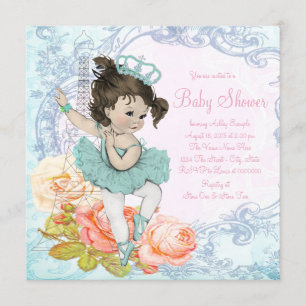 Invitation Baby shower de ballerine de Paris