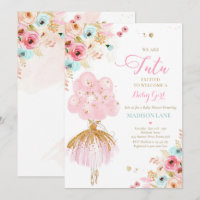 Baby shower De Ballerine Florale Rose Et Monnaie