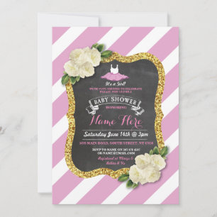 Invitation Baby shower de ballet rose Rose Tutu Cute