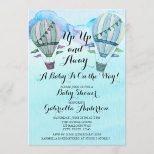 Invitation Baby shower de ballon à air chaud Water